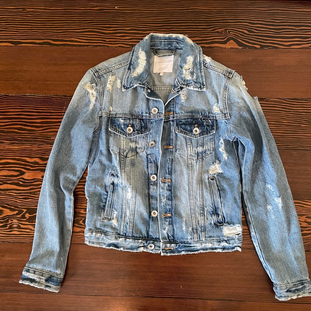 Zara painted denim jacket